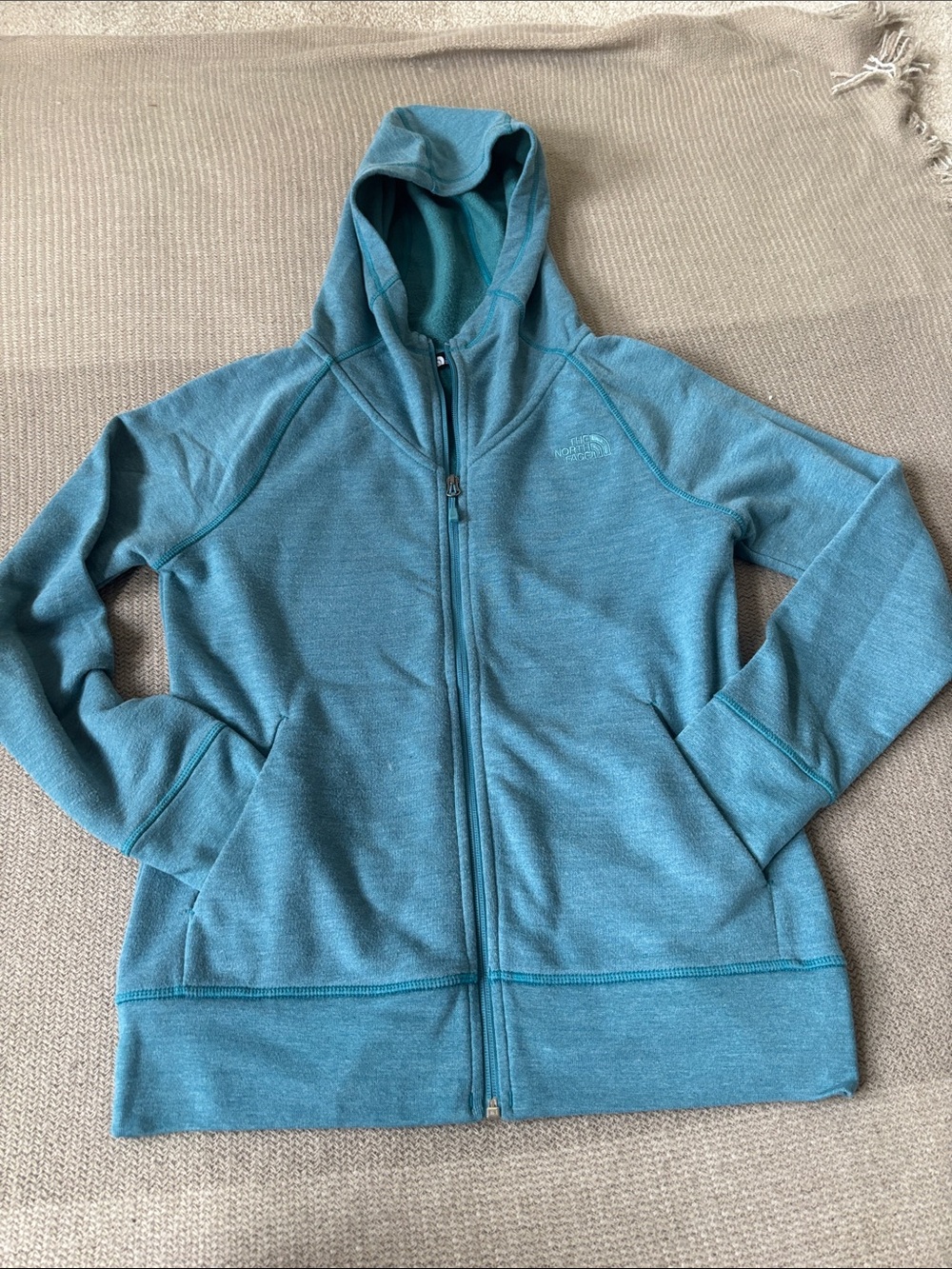 The North Face Turquoise Hooded Full-Zip Sweatshirt
